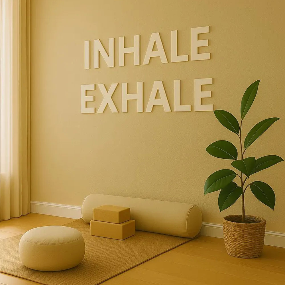 Home Gym Yoga Room - Letras Decorativas de Pared INHALE EXHALE
