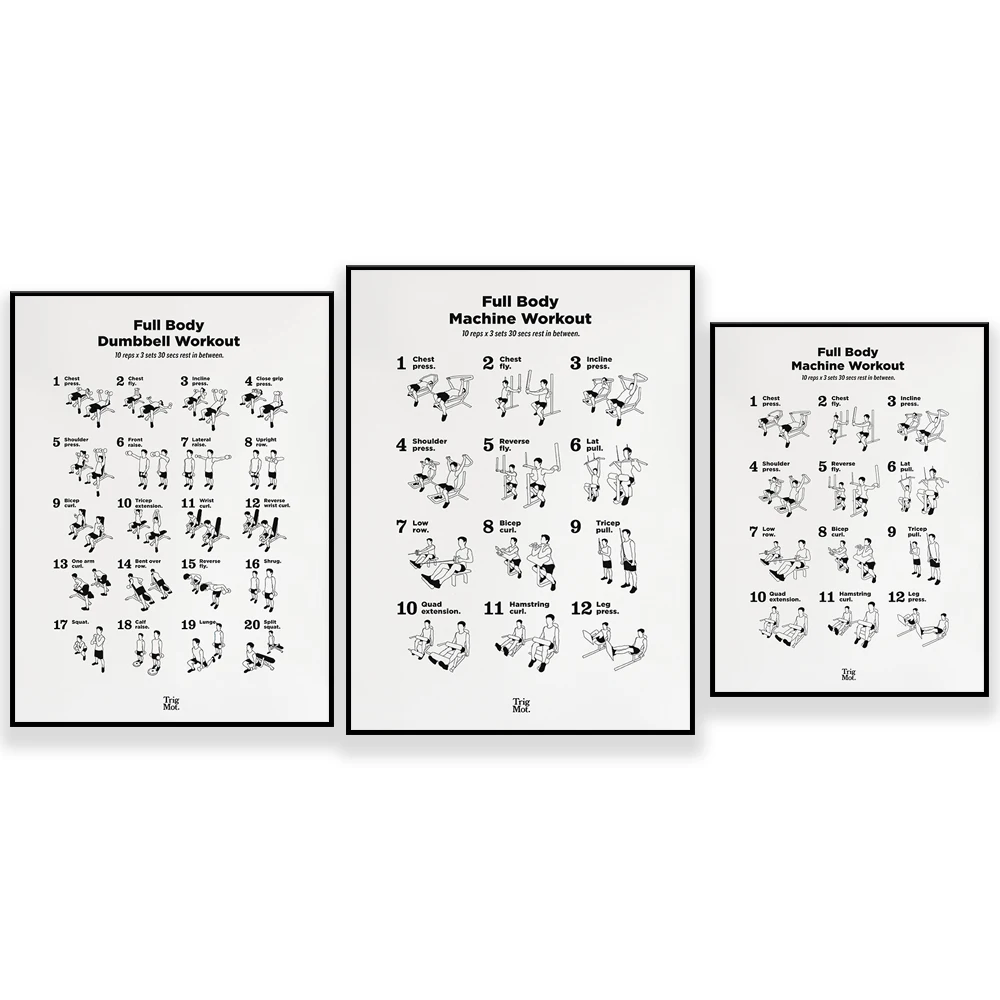 Home Gym York - Póster de entrenamiento con mancuernas, póster