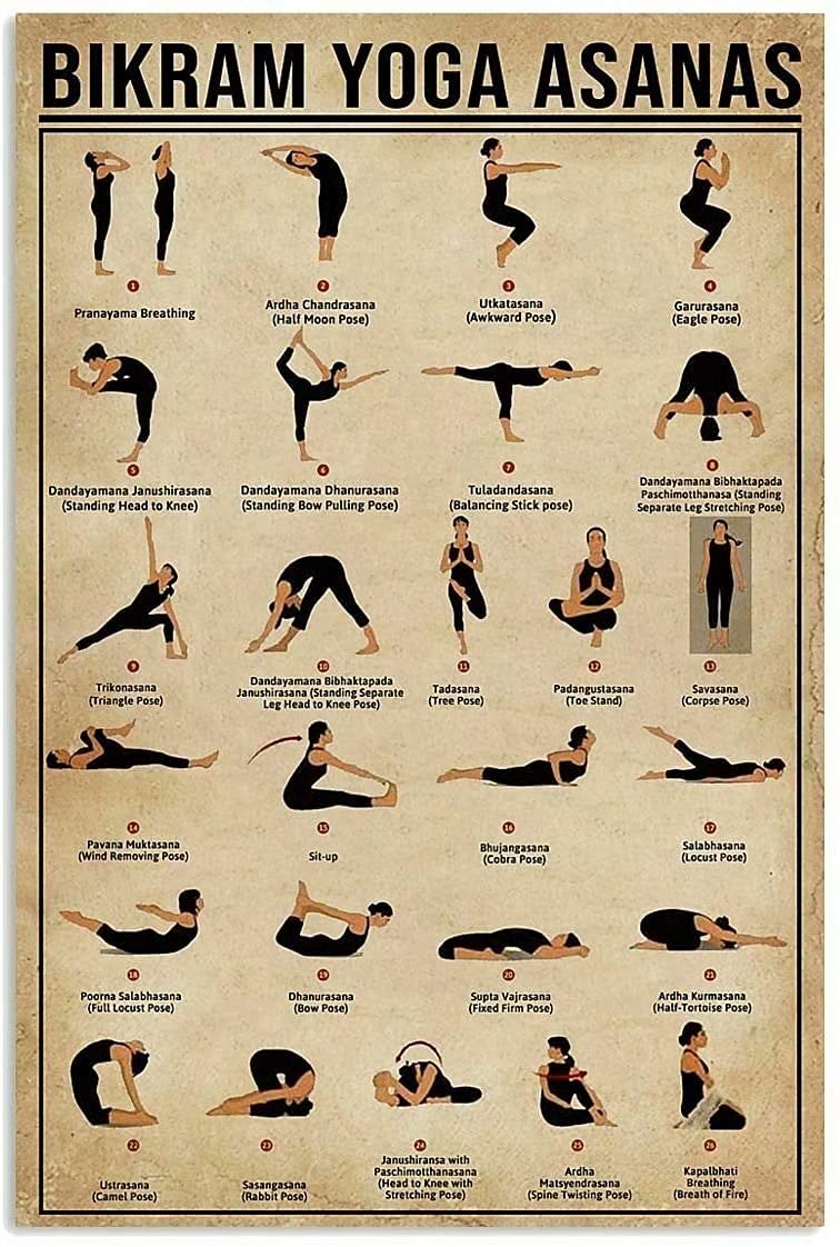 Home Gym Yoga Room - Letrero Metálico Retro de Yoga con
