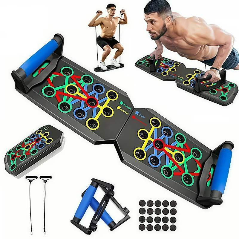 Home Gym Kit For Men - Tabla de flexiones plegable con bandas
