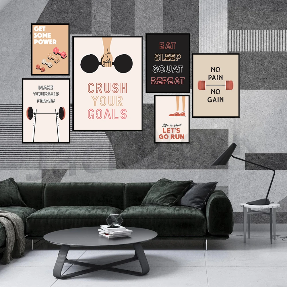 Arte de pared de gimnasio en c - Home Gym York reseña y precio