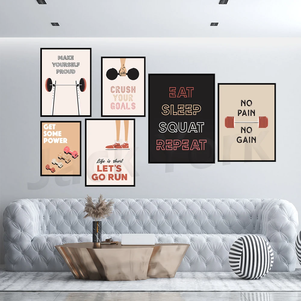 Arte de pared de gimnasio en c - Home Gym York reseña y precio