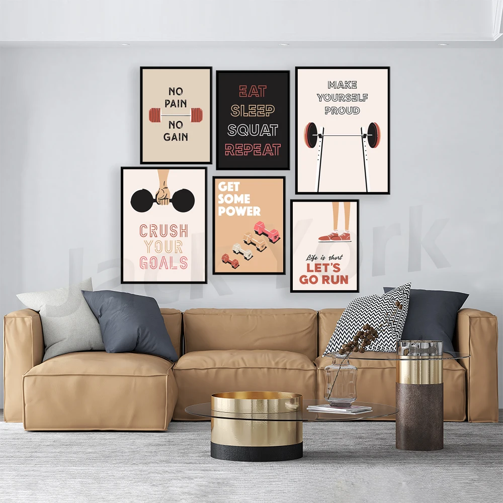 Arte de pared de gimnasio en c - Home Gym York reseña y precio