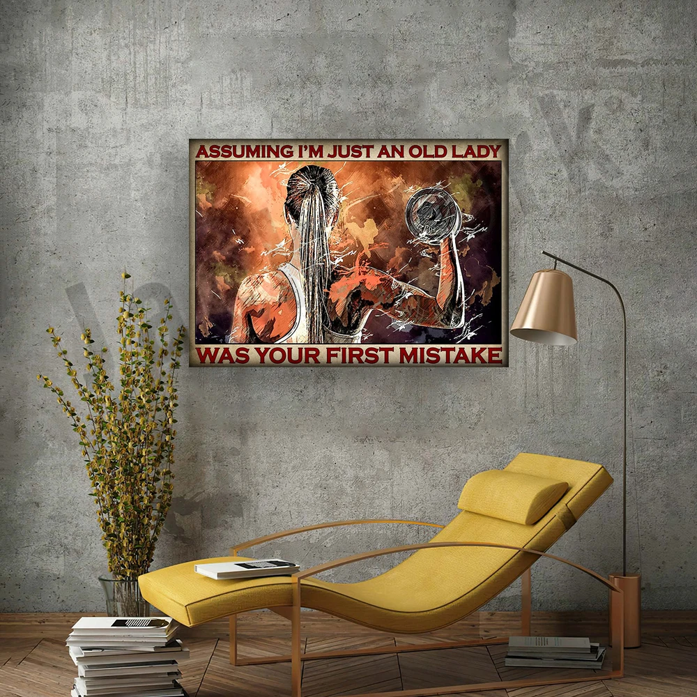 Póster de chica de levantamien - Home Gym York reseña y precio