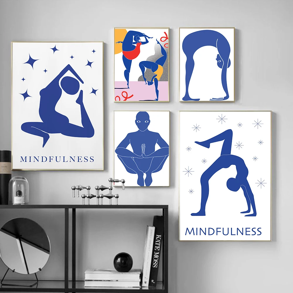 Póster Abstracto de Posturas d - Home Gym Yoga Room reseña y precio